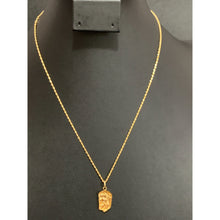 Load image into Gallery viewer, 18K Saudi Gold Necklace Rope Chain 17.75" with Jesus Christ Face Pendant - Rafant