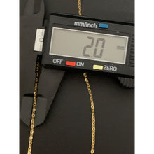 Load image into Gallery viewer, 18K Italy Gold Necklace Chain Cable Link 17.75" with Frosted Ball Pendant - Rafant