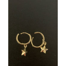 Load image into Gallery viewer, 18K Gold Earrings Hoops Star Charm 1.22 grams Small - Rafant