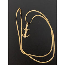 Load image into Gallery viewer, 18k Gold Necklace Chain 19.50" with Cross Anchor Pendant - Rafant