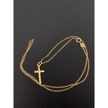 Load image into Gallery viewer, 18K Gold Necklace Chain 17.50 inches with Cross Pendant 1.47 grams - Rafant