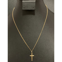 Load image into Gallery viewer, 18K Gold Necklace Chain Curb 17.75" with Cross Pendant 1.28grams - Rafant