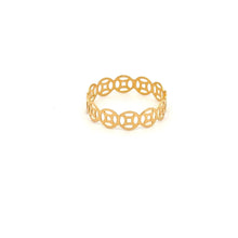 Load image into Gallery viewer, 18K Gold Ring Fortune Coin Size Size 7.5 - Rafant