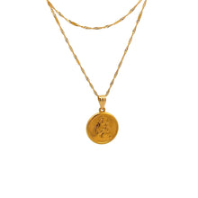 Load image into Gallery viewer, 18K Gold Necklace Chain 18" Pendant Mother Mary Jesus Religious 1.33 grams - Rafant