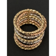 Load image into Gallery viewer, 18K Gold Ring Seven Days Tricolor White Yellow Rose 2.23 grams Size 5.5 - Rafant