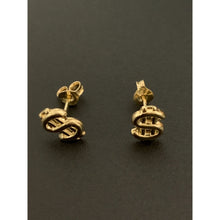 Load image into Gallery viewer, 18K Gold Earrings Stud Dollar Signs 1.46 grams - Rafant