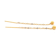 Load image into Gallery viewer, 18K Yellow Gold Earrings Threaders Balls Very Tiny 0.26 grams - Rafant