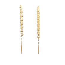 Load image into Gallery viewer, 18K Gold Earrings Threaders 3 inches - Rafant