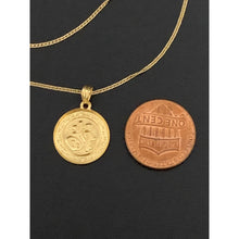 Load image into Gallery viewer, 18K Gold Necklace Chain 18 inches with Lucky Good Fortune Pendant 1.46 grams - Rafant