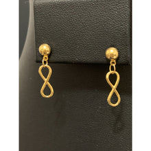 Load image into Gallery viewer, 18K Gold Earrings Post Dangling Infinity 1.42 grams - Rafant