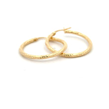 Load image into Gallery viewer, 18K Gold Earrings Hoops Textured 1.44 grams - Rafant
