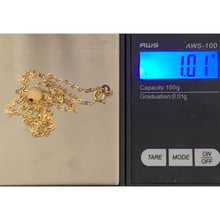 Load image into Gallery viewer, 18K Italy Gold Necklace Chain Cable Link 17.75" with Frosted Ball Pendant - Rafant