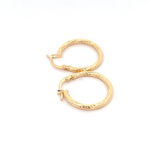 Load image into Gallery viewer, 18K Gold Earrings Hoops Textured Small - Rafant