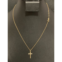 Load image into Gallery viewer, 18K Gold Necklace Chain Box 17.50 inches with Cross Pendant 1.91 grams - Rafant