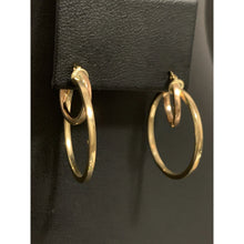 Load image into Gallery viewer, 18K Gold Twin Loops Hoops Earrings 2.21 grams - Rafant
