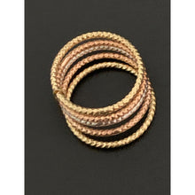 Load image into Gallery viewer, 18K Gold Ring Five Days Tricolor White Yellow Rose Gold 1.62 grams Size 8.25 - Rafant