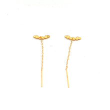 Load image into Gallery viewer, 18K Yellow Gold Earrings Heart Threaders Very Tiny 0.26 grams - Rafant