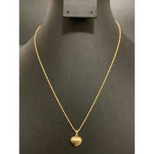 Load image into Gallery viewer, 18K Gold Necklace Chain 18 inches with Half Heart Pendant 1.42 grams - Rafant