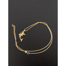 Load image into Gallery viewer, 18K Gold Necklace Chain 17.75 inches with Dolphin Pendant With Defects Chain Kinks - Rafant