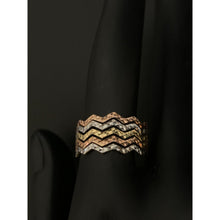 Load image into Gallery viewer, 18K Gold Ring Wave Tricolor Yellow White Rose Gold 1.85 grams Size 6 - Rafant