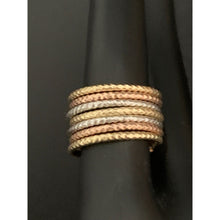 Load image into Gallery viewer, 18K Gold Ring Seven Days Tricolor Yellow White Rose 1.98 grams Size 5.75 - Rafant