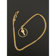 Load image into Gallery viewer, 18K Gold Necklace Chain 18" With Circle Round Key Pendant 2.26 grams - Rafant