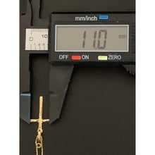 Load image into Gallery viewer, 18K Saudi Gold Necklace Box Chain 17.75" with Cross Pendant 1.41 grams - Rafant