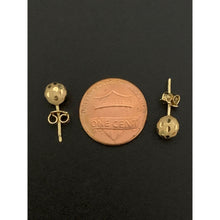 Load image into Gallery viewer, 18K Saudi Gold Stud Earrings Frosted Balls - Rafant