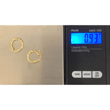 Load image into Gallery viewer, 18K Saudi Gold Earrings Hoops Loops Small 0.93 grams - Rafant
