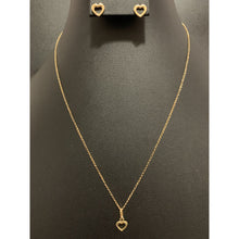 Load image into Gallery viewer, 18K Gold Necklace Chain 17.75" w/Heart Pendant and Earrings Set - Rafant