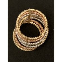 Load image into Gallery viewer, 18K Gold Ring Seven Days Tricolor Yellow White Rose 1.98 grams Size 5.75 - Rafant