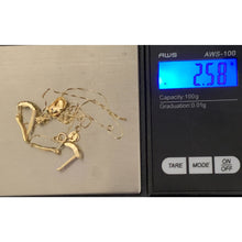 Load image into Gallery viewer, 18K Gold Necklace Chain 15.75" with Pendant and French Clips Earrings Set 2.58 grams - Rafant