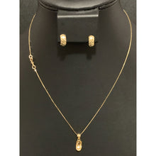 Load image into Gallery viewer, 18K Gold Necklace Chain 15.75" with Pendant and French Clips Earrings Set 2.58 grams - Rafant