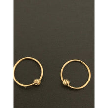 Load image into Gallery viewer, 18K Gold Earrings Hoops Beads Small Tiny 0.62 grams - Rafant