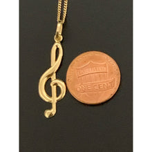 Load image into Gallery viewer, 18K Gold Necklace Curb Chain 17.75" with Music Note Pendant 1.59 grams - Rafant