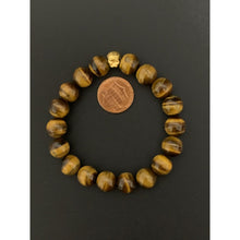 Load image into Gallery viewer, 24K Gold Money Bag Lucky Charm Bracelet Tiger Eye Gemstones - Rafant