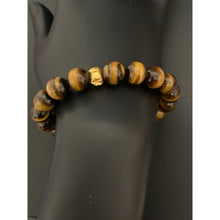 Load image into Gallery viewer, 24K Gold Money Bag Lucky Charm Bracelet Tiger Eye Gemstones - Rafant