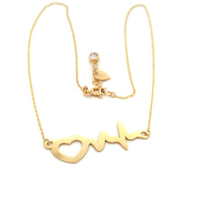Load image into Gallery viewer, 18K Yellow Gold Necklace Chain Heart beat 15 inches 2.59 grams - Rafant
