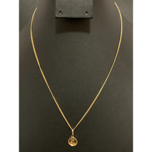 Load image into Gallery viewer, 18K Gold Necklace Chain 17.50" with Circle Round Sacred Heart Pendant 2.16 grams - Rafant