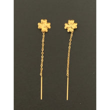 Load image into Gallery viewer, 18K Gold Earrings Threader Flower Tiny 0.35 grams - Rafant
