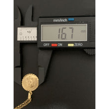 Load image into Gallery viewer, 18K Gold Necklace  Rolo Chain 17.50 inches with Mother Mary Round Pendant 2.35 grams - Rafant