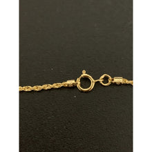 Load image into Gallery viewer, 18K Gold Necklace Chain Rope 17.50 inches with Cross Pendant 1.64 grams with Defects Chain Kinks - Rafant