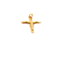 Load image into Gallery viewer, 18K Gold Pendant Cross Jesus Christ Religious 0.73 grams - Rafant