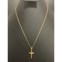 Load image into Gallery viewer, 18K Gold Necklace Chain 17.75 inches with Jesus Christ Pendant 1.37 grams - Rafant