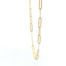 Load image into Gallery viewer, 18K Yellow Gold Necklace Chain Paperclip 1.22 grams 15.75 inches plus one inch extension - Rafant