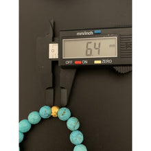 Load image into Gallery viewer, 24K Gold Money Bag Lucky Charm Bracelet Blue Turquoise Gemstones - Rafant