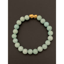 Load image into Gallery viewer, 24K Gold Piyao Pixiu Lucky Charm Bracelet Green Aventurine Gemstones 8mm - Rafant
