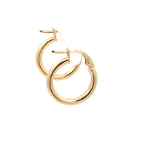 Load image into Gallery viewer, 18K Gold Earrings Hoops Small Polished Plain - Rafant