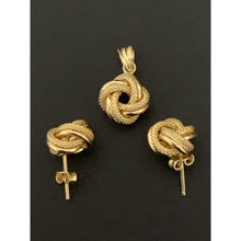 Load image into Gallery viewer, 18K Gold Pendant Earrings Sets Stud Knot 3.34 grams - Rafant