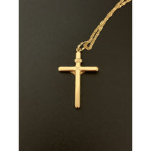 Load image into Gallery viewer, 18K Saudi Gold Necklace 19.50" Chain w/ Cross Pendant - Rafant